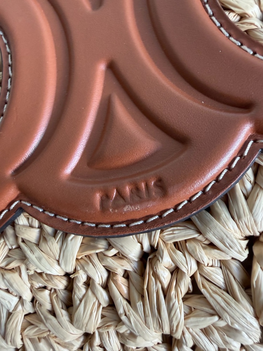 Celine Natural Woven Classic Panier Hobo Bag in raffia and calfskin - Picture 15 of 16